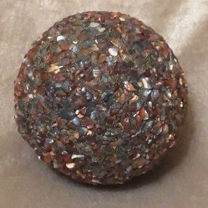Decorative Sphere Made of Colored Glass and Stones - EUC